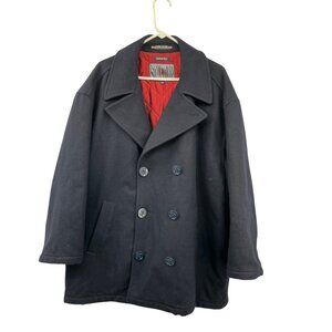 Structure Mens XL Double Breasted Wool Peacoat Made in Italy Used